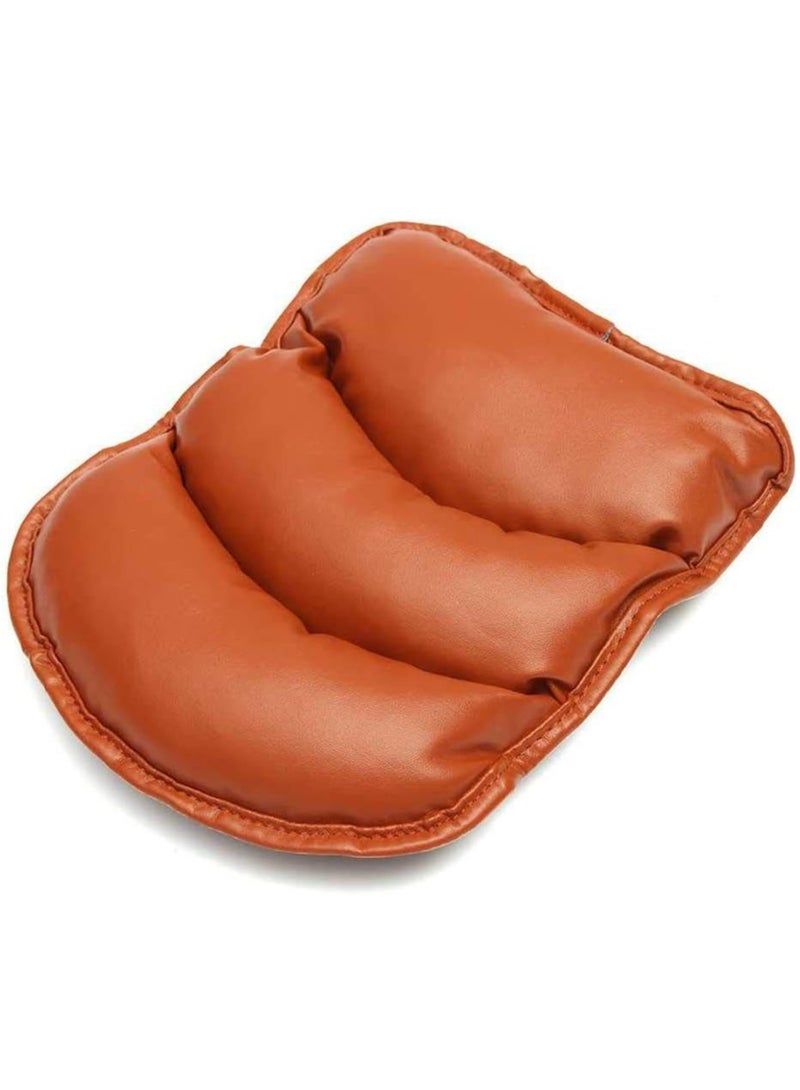 Dust-Leather Armrests Storage Box Mats Cushion Protector Cover Brown - Image 1