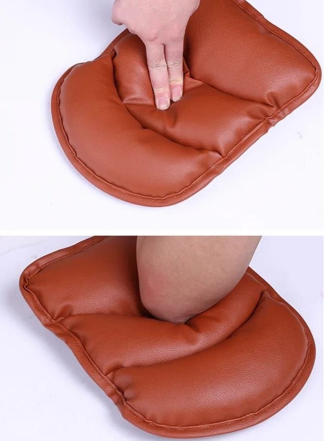 Dust-Leather Armrests Storage Box Mats Cushion Protector Cover Brown - Image 2