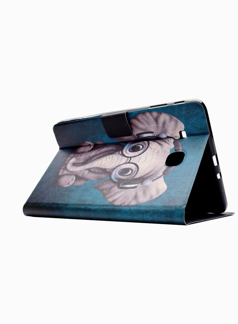 Y&D For Samsung Galaxy Tab E 9.6 Case, SM-T560 Dluggs Slim Fit Lightweight Multi-Angle Viewing PU Leather Folio Stand Case for E/Tab Nook Inch Tablet, Glasses Elephant - Image 2
