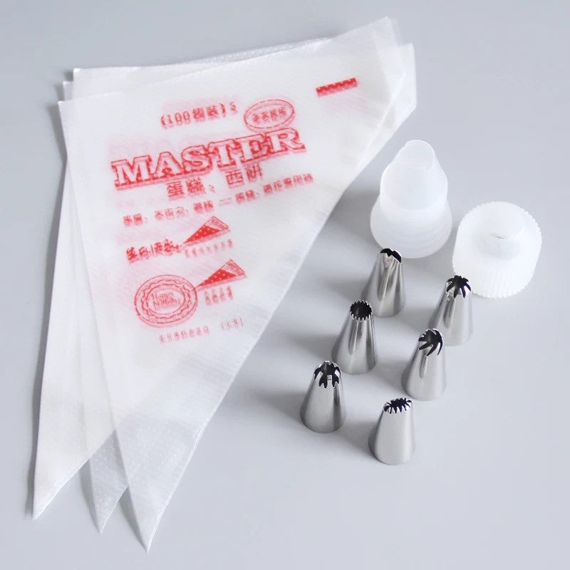 Thickened Disposable Decorating Bag Repeated Use Decorating Bag Cake Decorating Nozzle Tool Set Large, Medium And Small 100 - Image 4