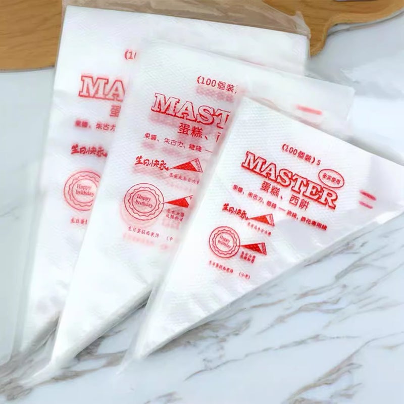Thickened Disposable Decorating Bag Repeated Use Decorating Bag Cake Decorating Nozzle Tool Set Large, Medium And Small 100 - Image 3