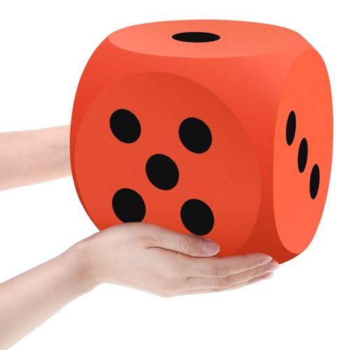 Shappy 79 Inches Foam Dice Fun Filled Large Educational Toy Kawaii Giant Dice Jumbo Decorative EVA Foam Big Square Building Blocks for Board Game Learning Sessions1 PcOrange - Image 1