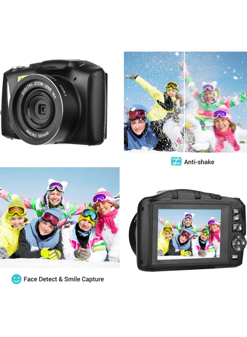 Digital Zoom Video Camcorder, 48MP High Resolution Digital Camera, Multifunctional Durable Action Camera, Easy To Carry Portable Photography Camera, (1pc, Black) - Image 4