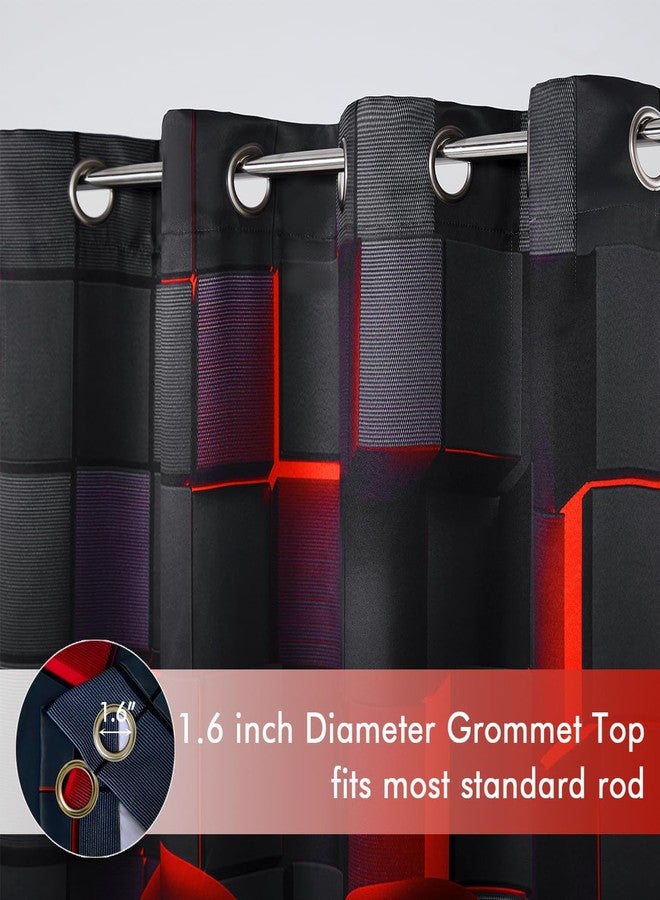 PERFEMET Gamer Blackout Curtains for Boys Room 2 Panels Black Red Gaming Controller Kids Teens Curtain Drapes Cool Darkening Bedroom Living Room Grommet Window Drapes(Red, 52x84inch) - Image 5