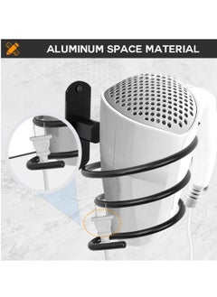 Bukela Hair Dryer Holder Bathroom Hair Care Stainless Tool Holder Wall Mount Hair Dryer and Straightener Holder Screws for Wall Mount Bathroom Wall Mount Hair Care Professional Styling Tool (Black)  - Image 5