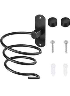 Bukela Hair Dryer Holder Bathroom Hair Care Stainless Tool Holder Wall Mount Hair Dryer and Straightener Holder Screws for Wall Mount Bathroom Wall Mount Hair Care Professional Styling Tool (Black)  - Image 2