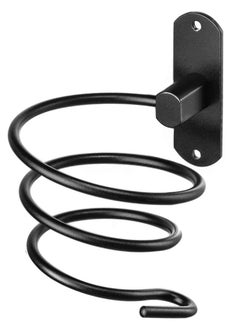 Bukela Hair Dryer Holder Bathroom Hair Care Stainless Tool Holder Wall Mount Hair Dryer and Straightener Holder Screws for Wall Mount Bathroom Wall Mount Hair Care Professional Styling Tool (Black)  - Image 1
