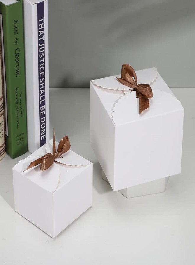WEI LONG 15pcs Small Gift Boxes Recycled Paper Favor Boxes with Ribbons,3.5x3.5x2.3 Inches Decorative Gift Boxes with Lids for Birthday,Wedding,Party,Chocolate (S,White) - Image 4