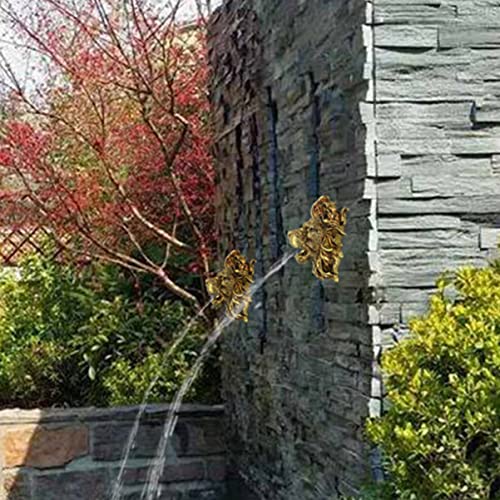 YARNOW Lion Head 3-Piece Pond Fountain Nozzle Set - Gray Stone Resin - Electric Powered - Image 2