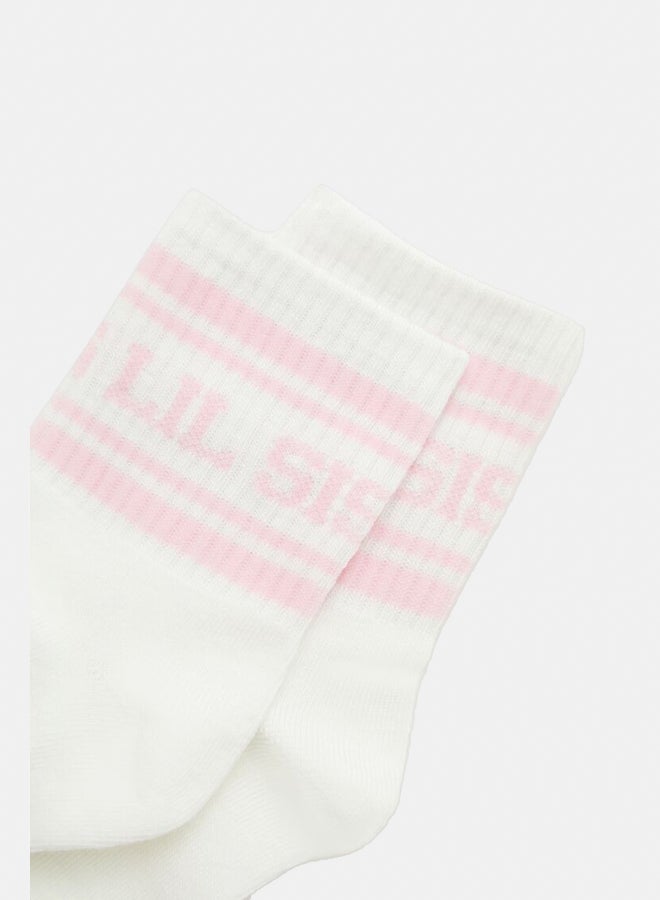 FOREVER 21 Big Sis Lil Sis Crew Socks Set - 2 pack  - Image 3