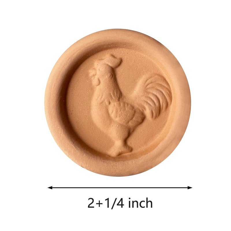 OULLYY 2 Pcs Terracotta Brown Sugar Keeper, Brown Sugar Saver Disc and Softener for Food Storage Containers, Reusable and Food Grade Safe, Roosters - Image 3