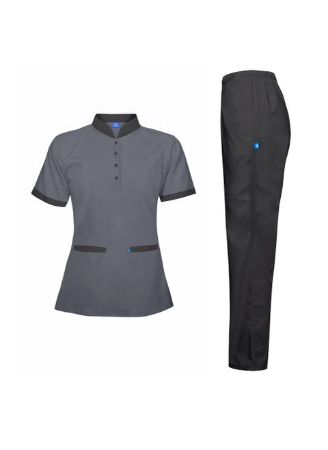 Maid Uniform Short Sleeve Shirt & Pant Set
