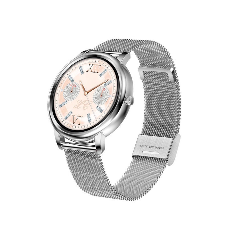 Smartwatch: IP67 Waterproof Ultra Light Thin Full-Screen-Touching Fitness Tracker - Fashionable Lady Style Stainless Steel Band Waterproof Watch for Ladies Sports Daily Use - Image 1