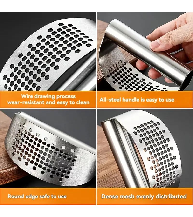Garlic Press Easy Clean Portable Kitchen Tool For Crushing Chopping Garlic Durable Stylish Design - Image 4