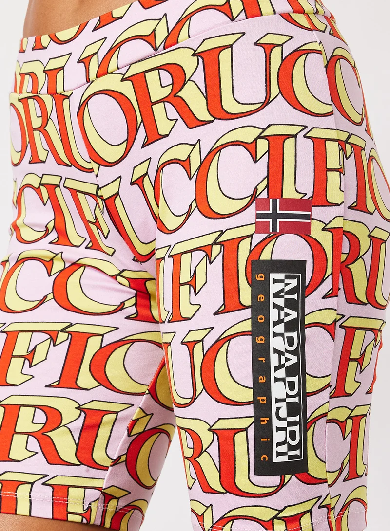 NAPAPIJRI x FIORUCCI All-Over Logo Print Bike Shorts
