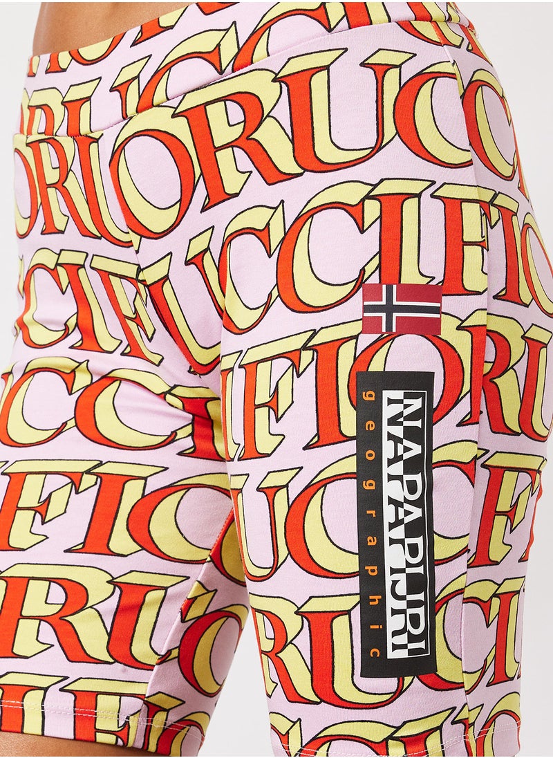 NAPAPIJRI x FIORUCCI - All-Over Logo Print Bike Shorts - Image 1