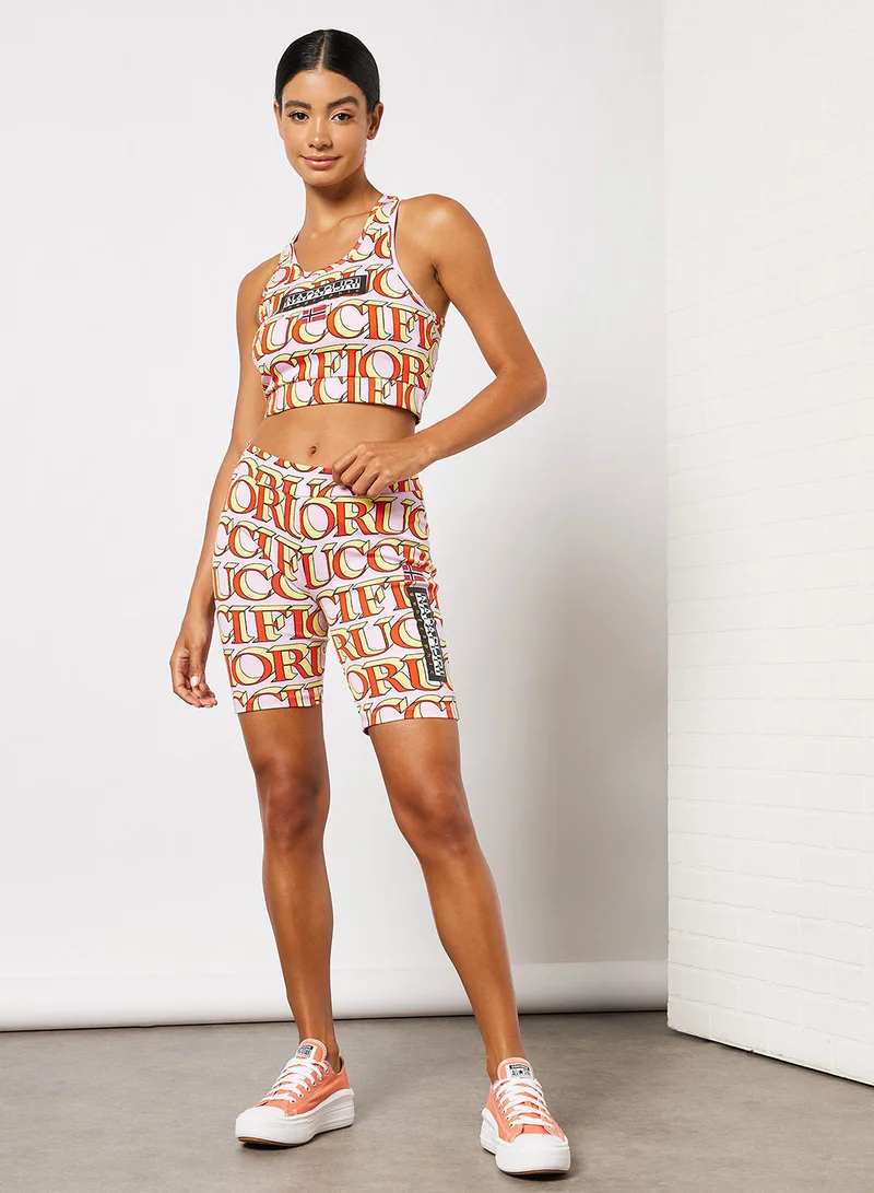 NAPAPIJRI x FIORUCCI All-Over Logo Print Bike Shorts