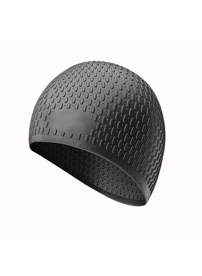 Silicone Swim Cap With 3D Ergonomic Beautiful Design For Men, Girls, Ideal For Curly Short Medium Long Hair, Protecting Hair From Chlorine, Bacteria, Sand In The Water, Odorless And Comfortable - Image 2