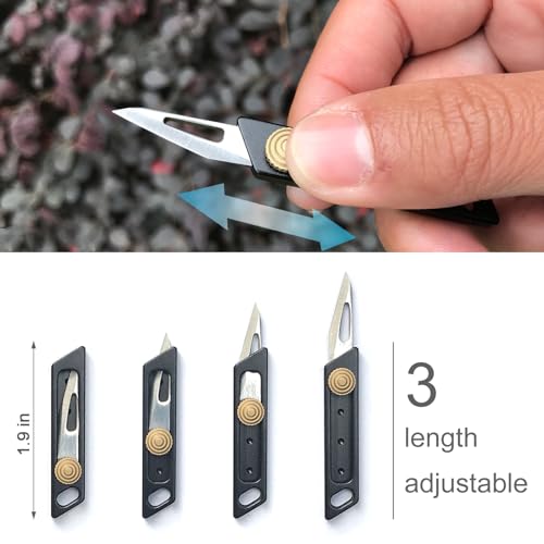 Joycube 2Pack Mini Utility Knife Box Cutter, Compact Retractable Package Letter Opener, Small Pocket Knives EDC Cutting Tool Black and Orange, Gifts for Women Girls Men - Image 4