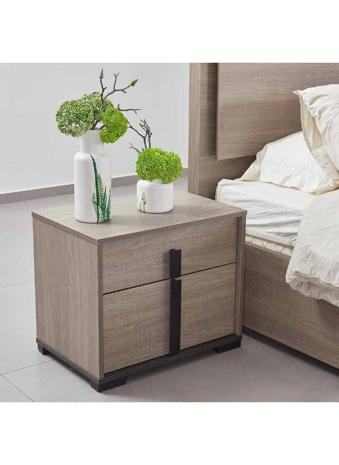 DANUBE HOME Regal 180X200 King Bed Set With Led+2 Nightstands+Dresser/Mirror| Strong and Sturdy Modern Design Bed Set Quiet And Comfortable Bed -Grey+Black  - Image 2