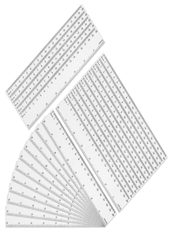 LEXININ 100 Pack 8 Inch Clear Plastic Ruler, 20cm Plastic Straight Ruler for Designer, Engineer - Image 1