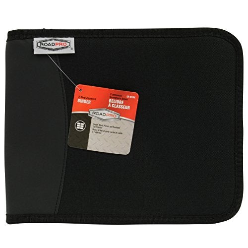 RoadPro 3-Ring Zippered Binder for Loose-Leaf Log Sheets, Black, LB-001BK, 10.5" x 8.5" - Image 1