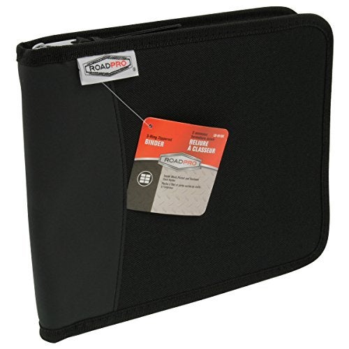 RoadPro 3-Ring Zippered Binder for Loose-Leaf Log Sheets, Black, LB-001BK, 10.5" x 8.5" - Image 2