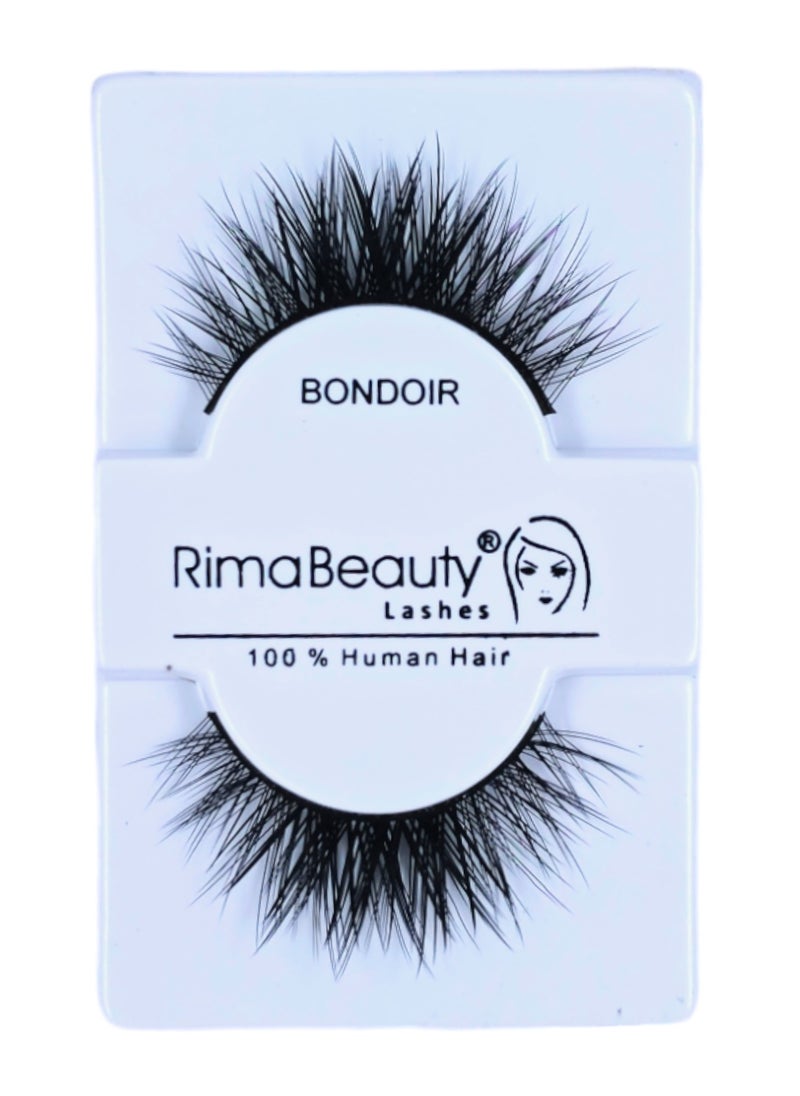 Rima Beauty Lashes - Human HAIR Black # BONDOIR - Image 1