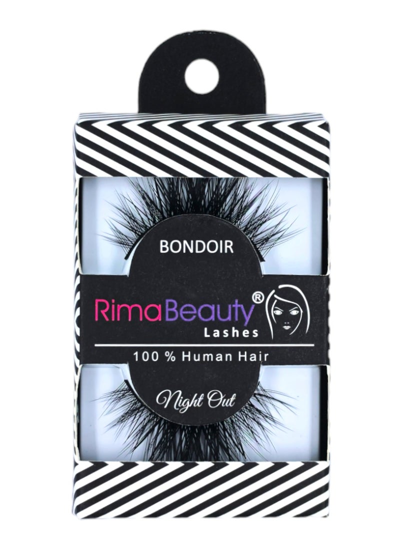 Rima Beauty Lashes - Human HAIR Black # BONDOIR - Image 1