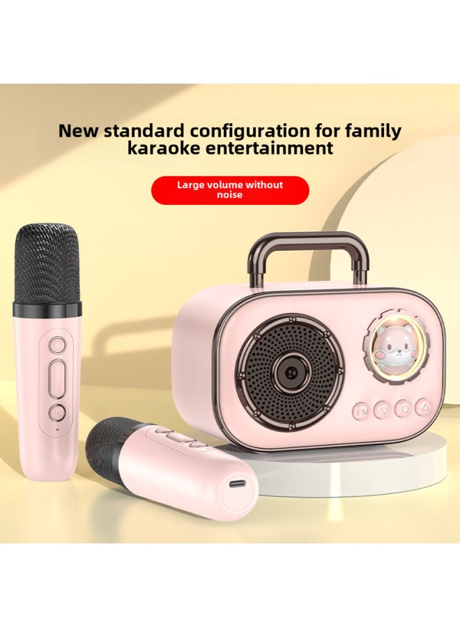 كوالتي ميكروفون مدمج بلوتوث مزدوج للعائلة - سماعة صغيرة محمولة عالية الجودة للغناء في الهواء الطلق - Image 3