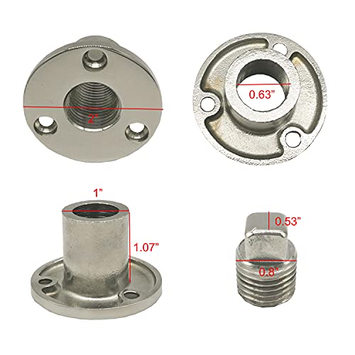 Douzime Garboard Boat Drain Plug Kit for 1 Inch Hole Marine 316 Stainless Steel Vent Connector with Screws - Image 2