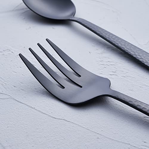FULLYWARE Matte Black Serving Utensil Set, 9.5-inch Stainless Steel Large Serving Spoon and Serving Fork, Satin Finish - Image 5