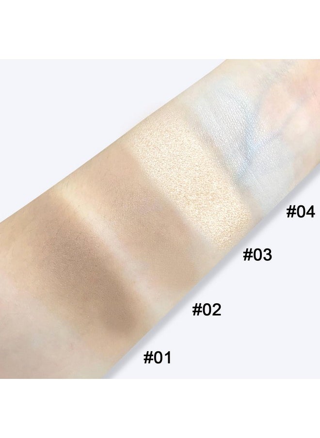 Jutqut - Face Highlighter Makeup Palette, Shimmer Glitter Diamond Sparkly Highlighters Makeup Palette Powder For Face Body Cheek Skin 03# Champagne Gold - Image 1