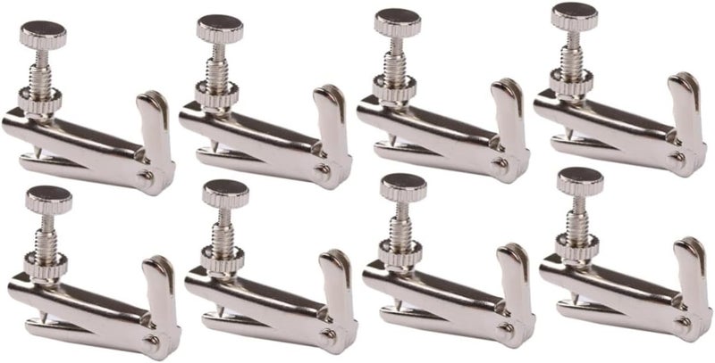 Toyvian 8pcs Violin String Adjusters Fine Tuning Tuners for Violins Easy Installation Precision Sleek Silver Design for Musicians - Image 1