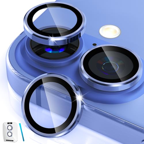 imluckies Camera Lens Protector for iPhone 16 / iPhone 16 Plus, AR+AF Tempered Glass 9H Anti-Scratch Metal Individual Lens Cover, HD Clear Camera Accessories, Case Friendly - Ultramarine - Image 1
