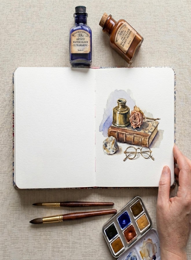 PaperO Potentate 100% Cotton Hot Press Watercolor Paper Pad, 300 GSM, 16 x 16 cm, 24 Sheets, Dual-Side Paintable, Ideal for Watercolor, Sketching, Colored Pencils & Ink Pens (021564-C) - Image 5