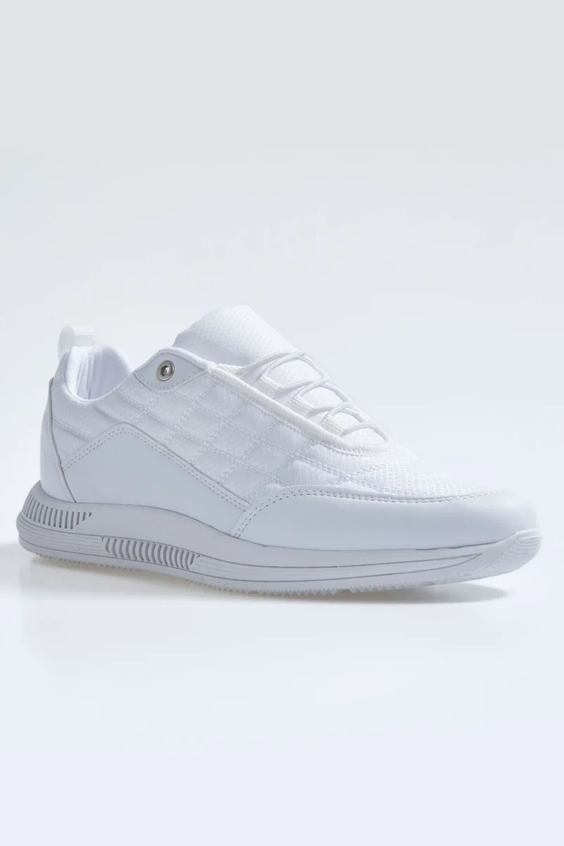 Tommy Life White Laced Quilted Leather Detailed Men's Sneakers - 89096