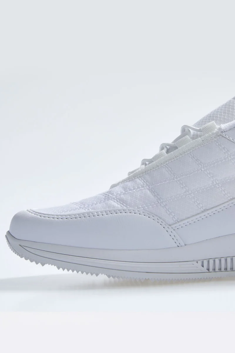 Tommy Life White Laced Quilted Leather Detailed Men's Sneakers - 89096
