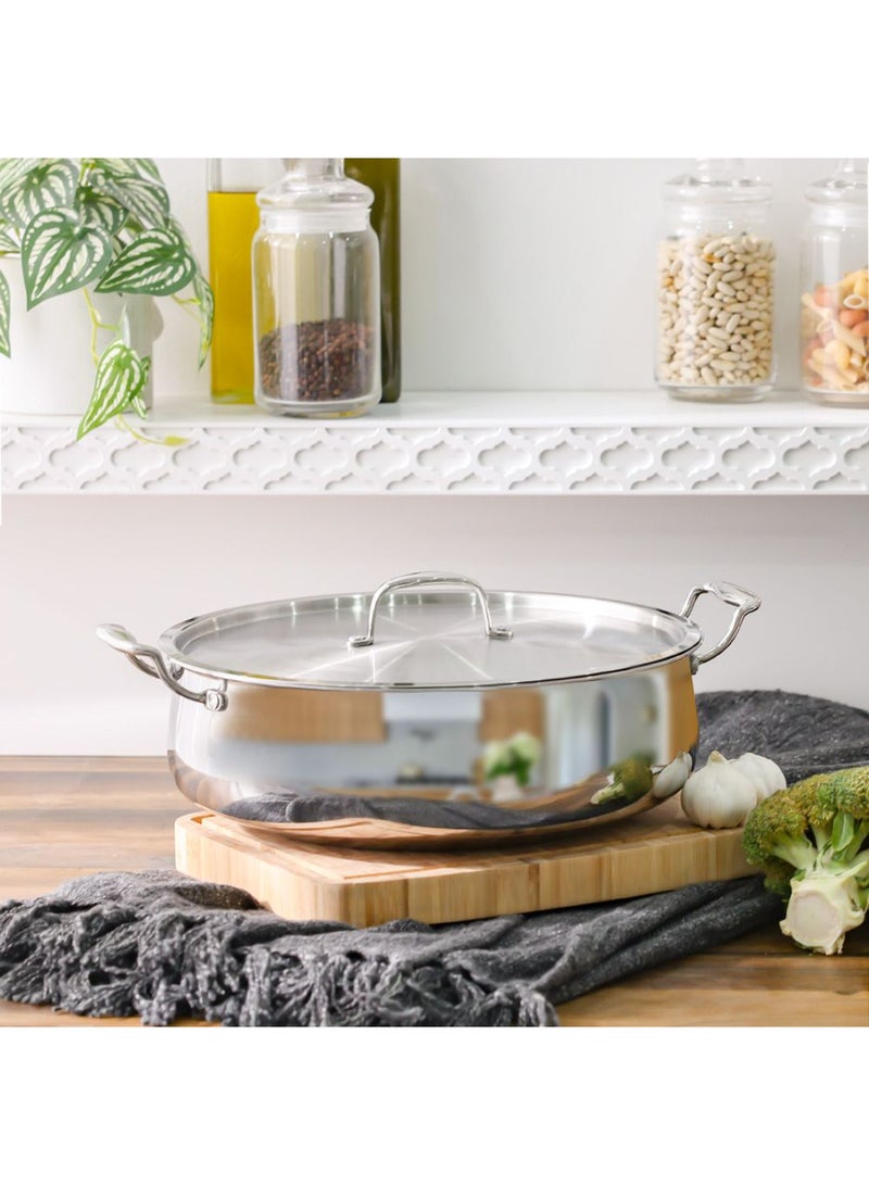 DANUBE HOME Chef’s Delight Triply Lazeez Handi with Lid – Premium Stainless Steel Handi for Biryanis, Curries & Gravies, Gas & Induction Compatible, Durable Cookware for Home Kitchen -32 Cm - Image 5