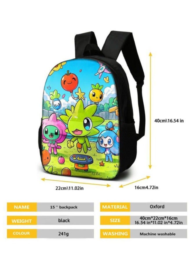 Cartoon three-piece schoolbag with front pocket - 406  - Image 5