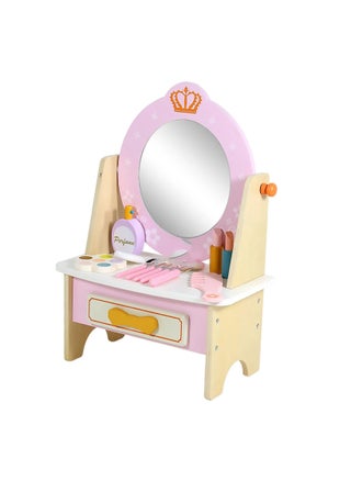Wooden Princess Vanity Table with Makeup Accessories – Pretend Play Makeup Table Set for Girls, Role-Playing Educational Toy for Toddlers and Kids, Simulation Beauty Table with Mirror and Accessories - pzsku/Z0BCA4F0E5713B6DE0907Z/45/_/1733920577/612bb5d6-1744-439b-99b4-a2122fa50702