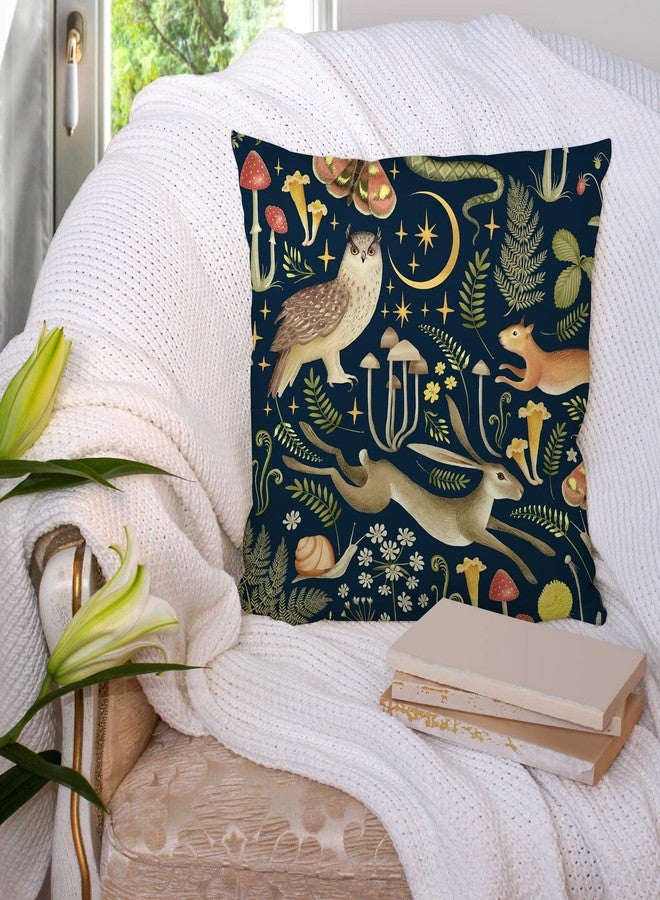 AnyDesign Rustic Forest Throw Pillow Case Dark Woodland Wild Animals Pillow Covers 18 x 18 Inch Decorative Animal Plants Farmhouse Cushion Case for Home Sofa Couch Office Decoration, 2 Packs - Image 4