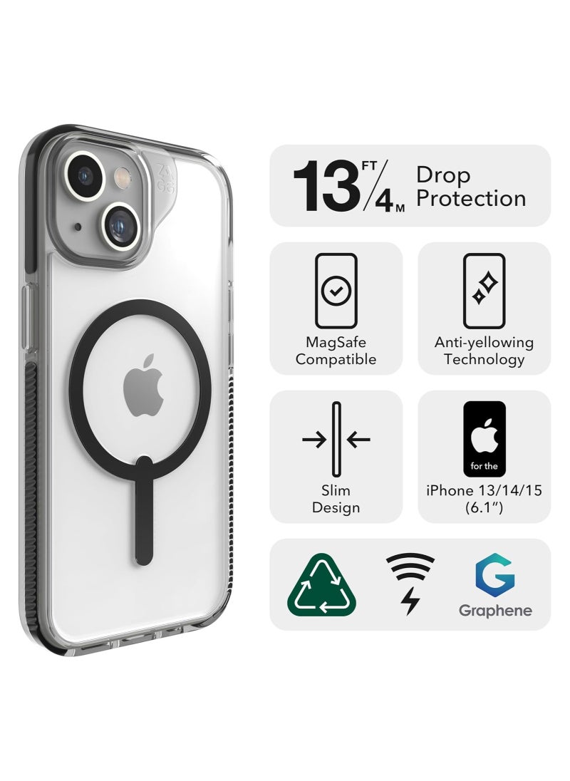 ZAGG - Apple iPhone 15 Case , ZAGG Cass - Santa Cruz Snap Series Magsafe Case - Black - Image 1