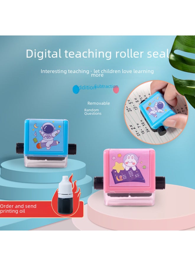 Autonomy Primary School Mathematics Teaching Addition, Subtraction, Multiplication And Division Exercises Rolling Seal Children's Learning Artifact Oral Calculation Problem Seal - Image 3