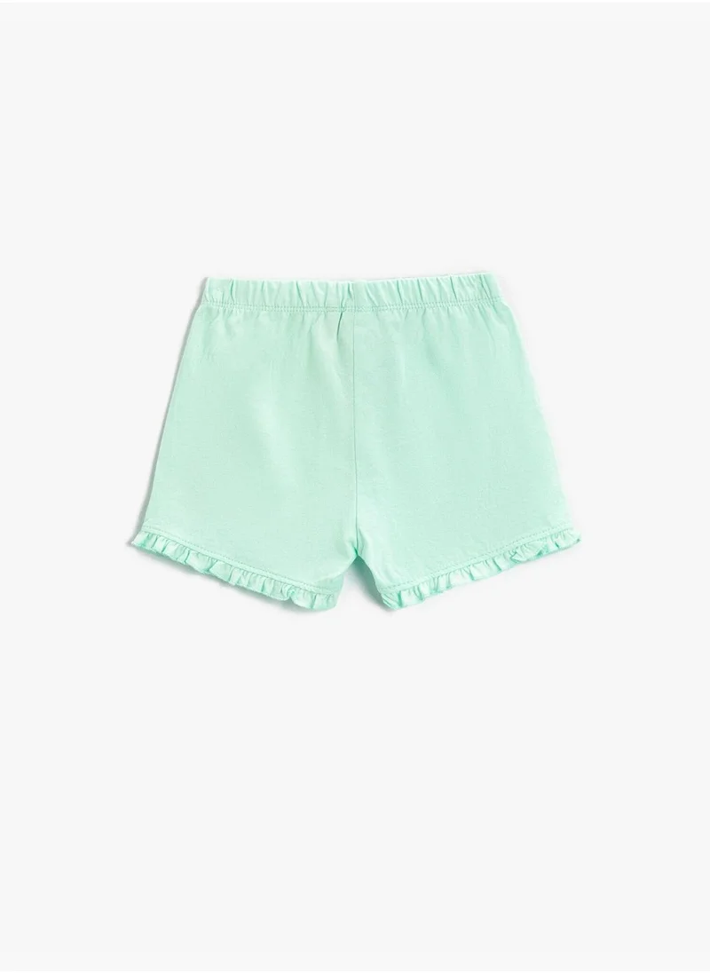 كوتون Printed Elastic Waist Short Cotton