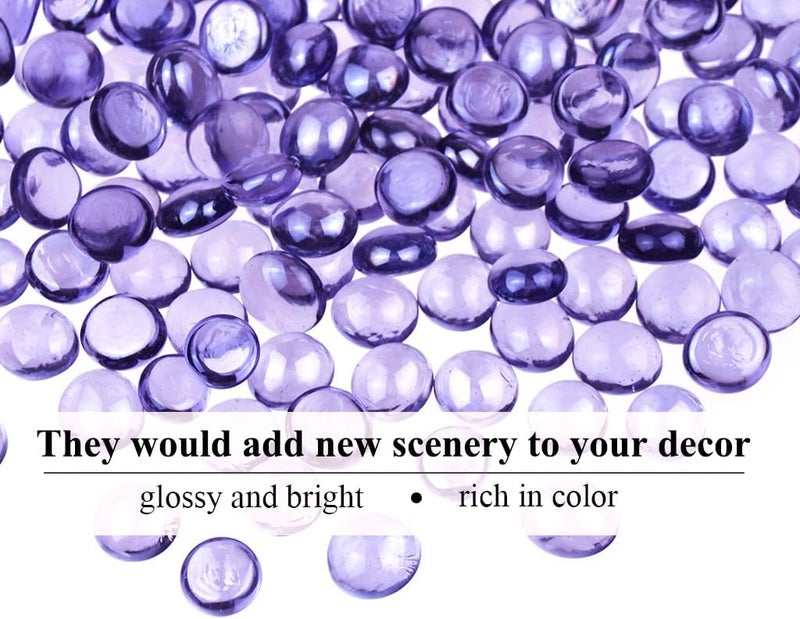 KINGOU Flat Glass Gems/Beads/Stones for Vase Filler, Table Scatter, Games - 1 Lbs (14-16mm, Approx. 5/8") - Image 4
