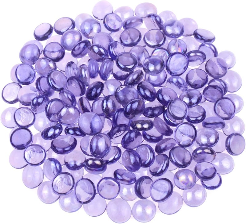 KINGOU Flat Glass Gems/Beads/Stones for Vase Filler, Table Scatter, Games - 1 Lbs (14-16mm, Approx. 5/8") - Image 1