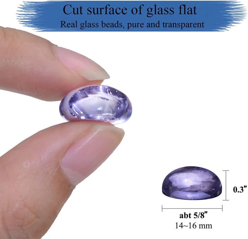 KINGOU Flat Glass Gems/Beads/Stones for Vase Filler, Table Scatter, Games - 1 Lbs (14-16mm, Approx. 5/8") - Image 5