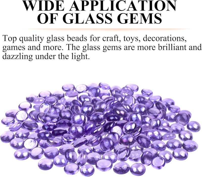 KINGOU Flat Glass Gems/Beads/Stones for Vase Filler, Table Scatter, Games - 1 Lbs (14-16mm, Approx. 5/8") - Image 3
