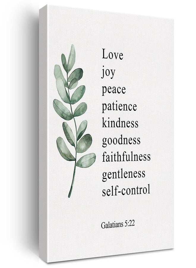 JerLoe Christian Canvas Wall Art Galatians 5:22 Fruit of the Spirit Canvas Print Positive Scripture Canvas Painting Home Wall Decor Framed Gift 12x15 Inch - Image 1